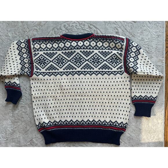 Dale of Norway Men's Wool Sweater L Nordic Cardigan Fair Isle Vintage - Picture 5 of 8